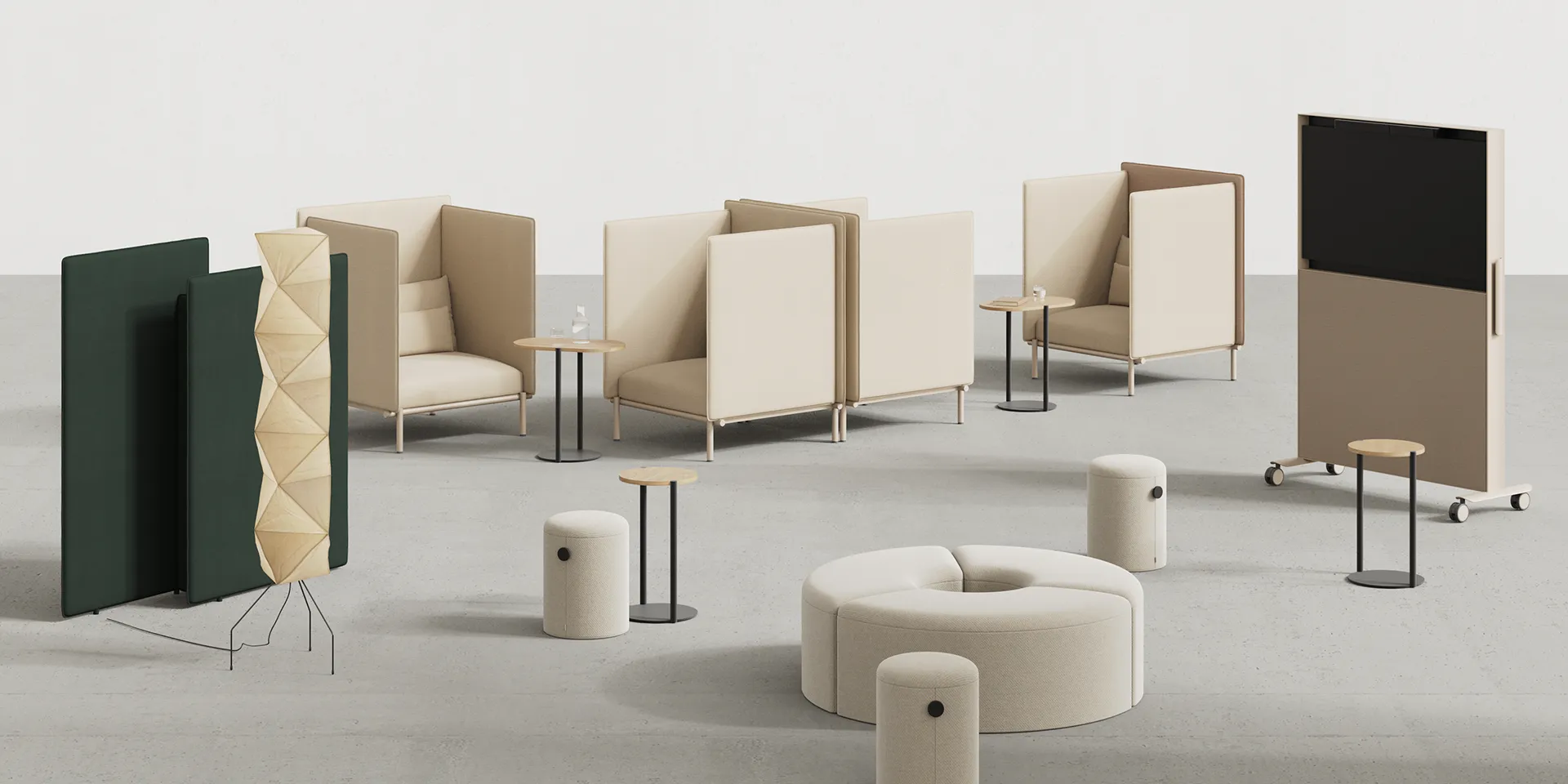 Abstracta Akunok acoustic seating - Presentation Media