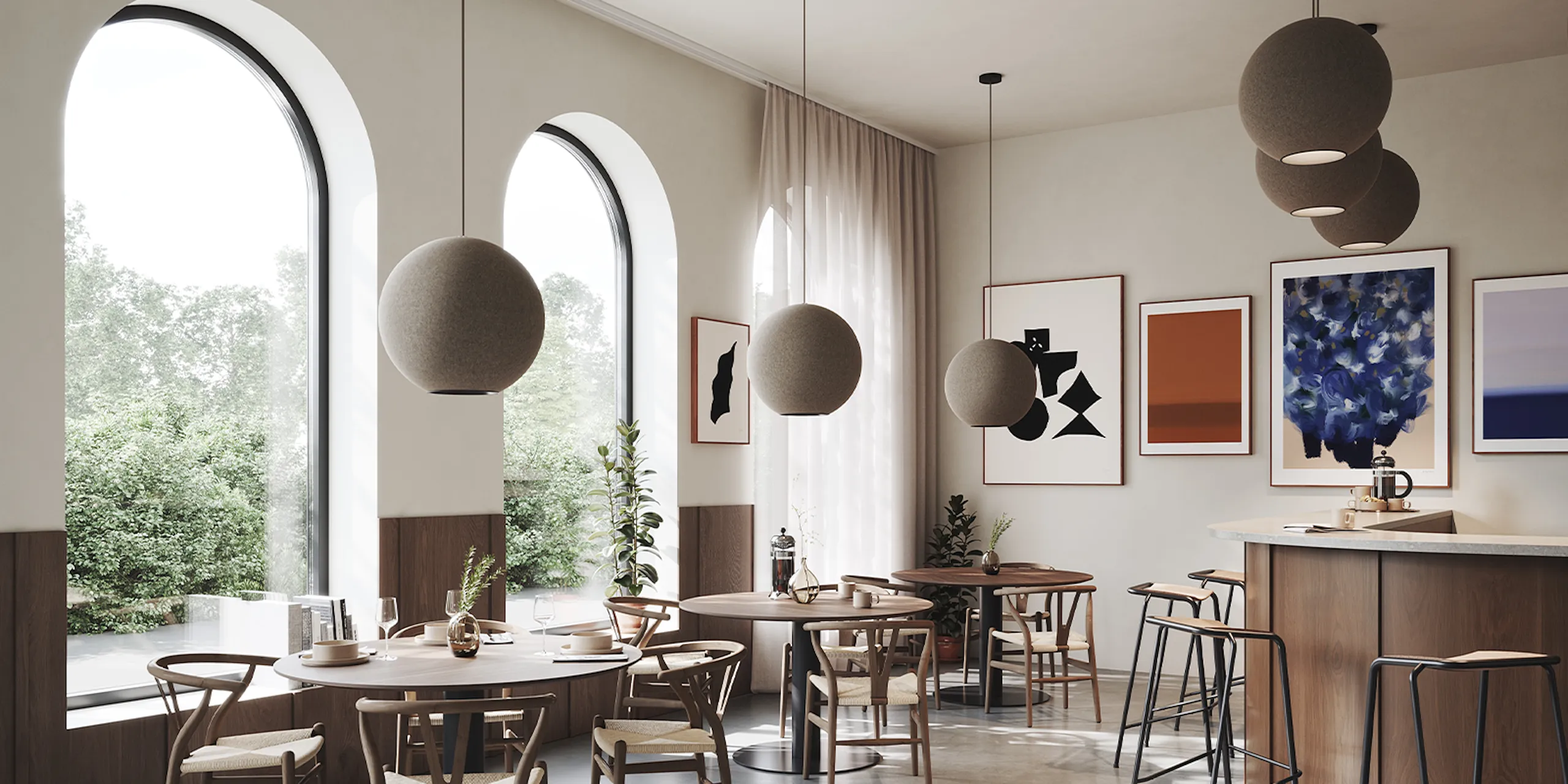 Abstracta Moon Sound Absorbing Lamp - Presentation Media