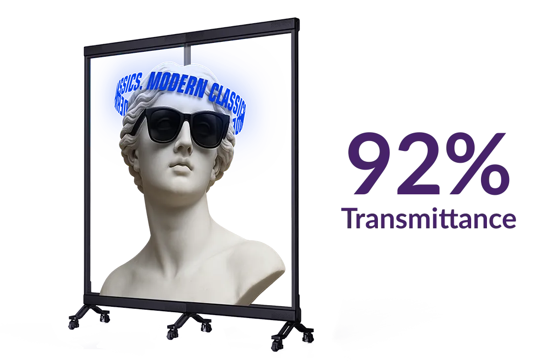 Indoor Transparent DV-LED Freestanding Totems - Presentation Media