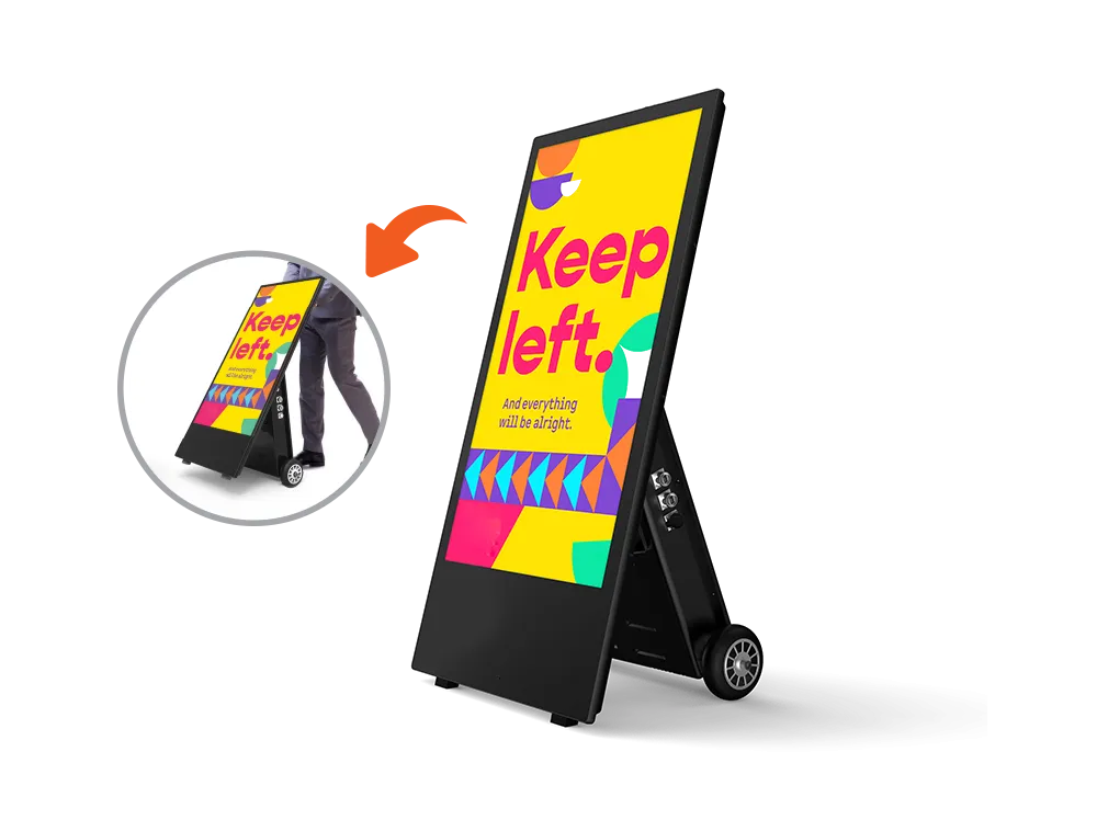 High Brightness Outdoor Digital Android Battery A-Boards - Presentation Media