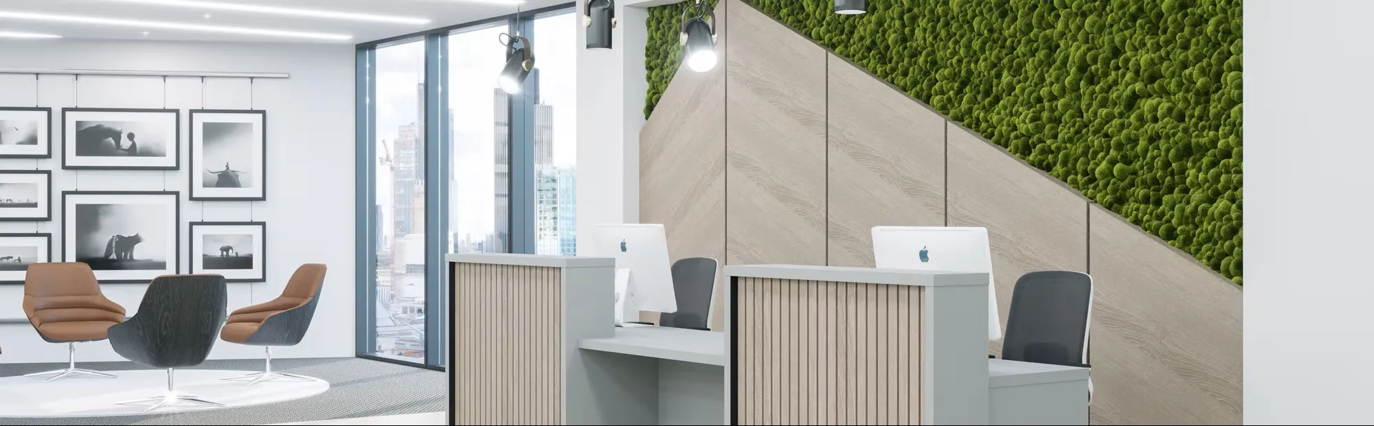 Clarke Rendall Stave Reception Desk - Presentation Media