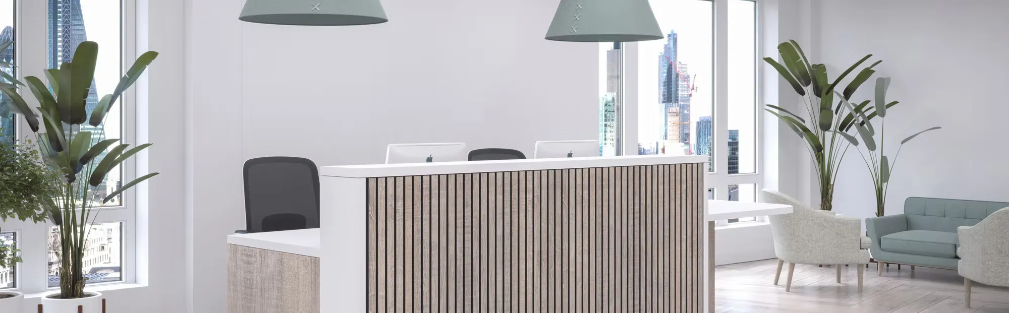 Clarke Rendall Stave Reception Desk - Presentation Media
