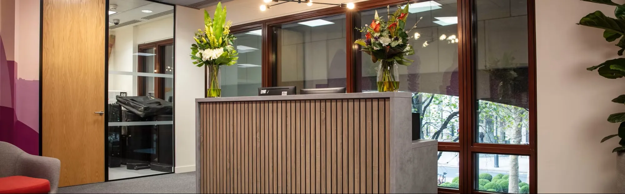 Clarke Rendall Stave Reception Desk - Presentation Media